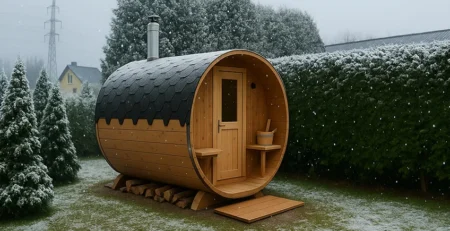 image saunas exterieures en tonneau baltresto