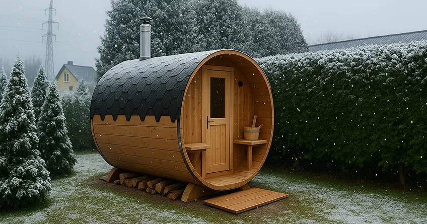 image saunas exterieures en tonneau baltresto