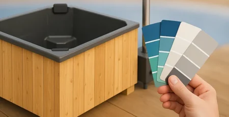 image couleurs pour bain nordique chauffe au bois avec insert en fibre de verre