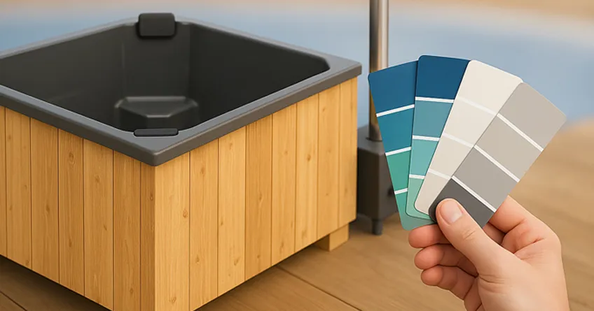 image couleurs pour bain nordique chauffe au bois avec insert en fibre de verre