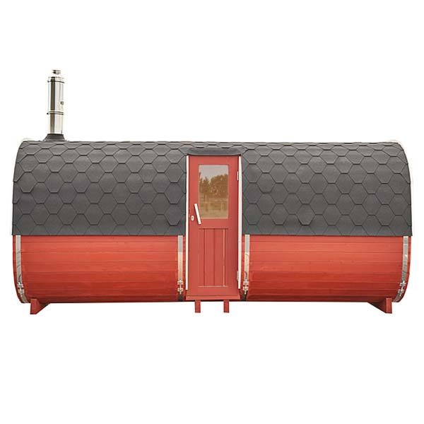 pic 5m Outdoor Sauna for 6 persons with seats or bed_side view