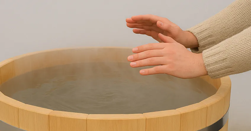 image comment garder leau chaude dans le bain nordique chauffe au bois