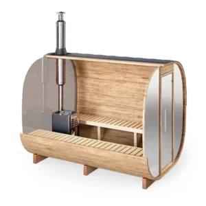 image 3m miroir sauna tonneau cube pour 6 personnes