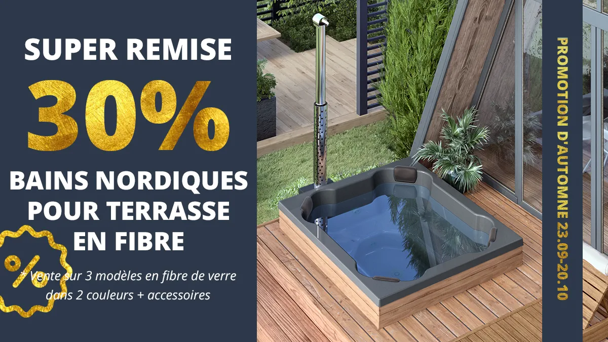 image 2 30% de réduction sur tous les bains nordiques pour terrasse en fibre de verre