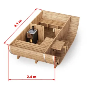 image 1 sauna tonneau ovale pour 4 personnes