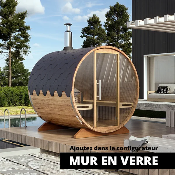 image 2-2.3m sauna tonneau pour 4 personnes s2 verre