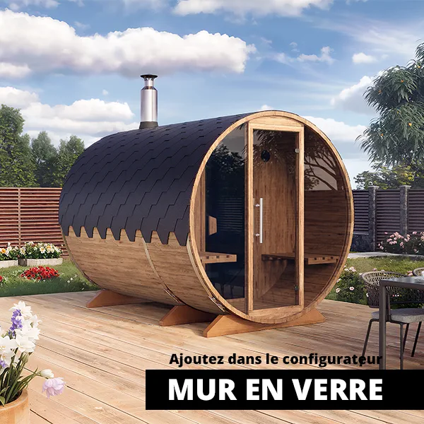 image 3m sauna tonneau avec vestiaire pour 4 personnes s3p verre