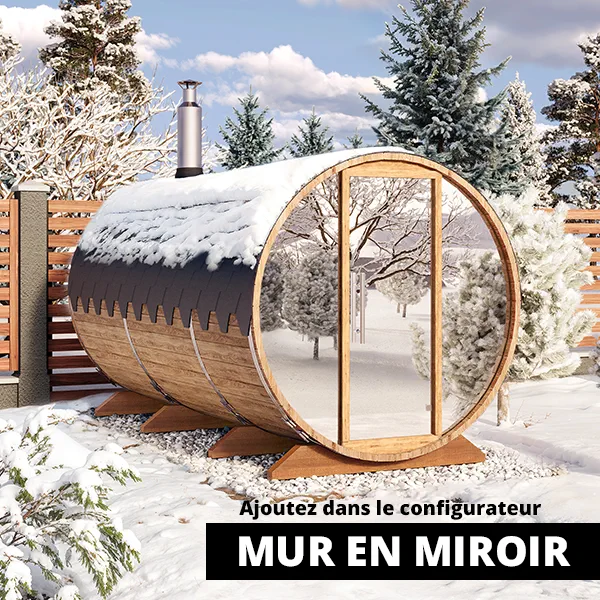 image 4m sauna tonneau avec vestiaire pour 8 personnes s4p miroir