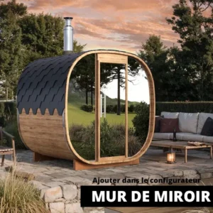 image 2-2.3m sauna tonneau cube pour 4 pers. miroir