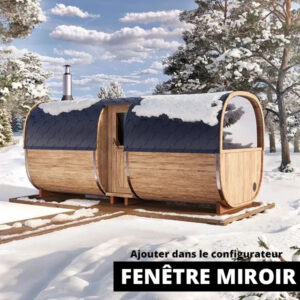 image 5m sauna tonneau pour 6 pers. avec des sieges ou un lit miroir