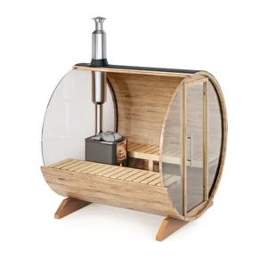 2-2.3m Sauna Tonneau Panoramique pour 4 personnes