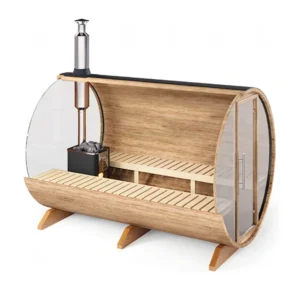 3m Sauna Tonneau Panoramique pour 6 personnes