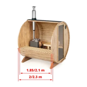 image 1 2-2.3m sauna tonneau pour 4 personnes s2-s23