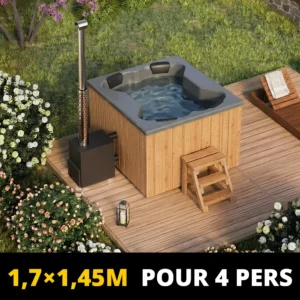 Bains nordique en fibre de verre “Quattro S” 1,7×1,45m pour 4 pers. – Image 1